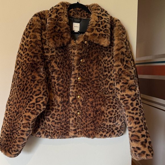 Maeve Jackets & Blazers - Maeve Leopard Print Teddy Jacket